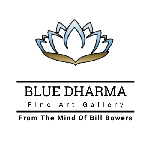 Transparent Blue Dharma Fine Art Non Bounded Black Outline