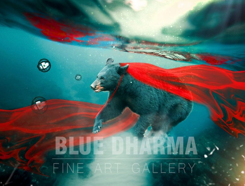Royal Aqua Bear Painting - Bear Underwater