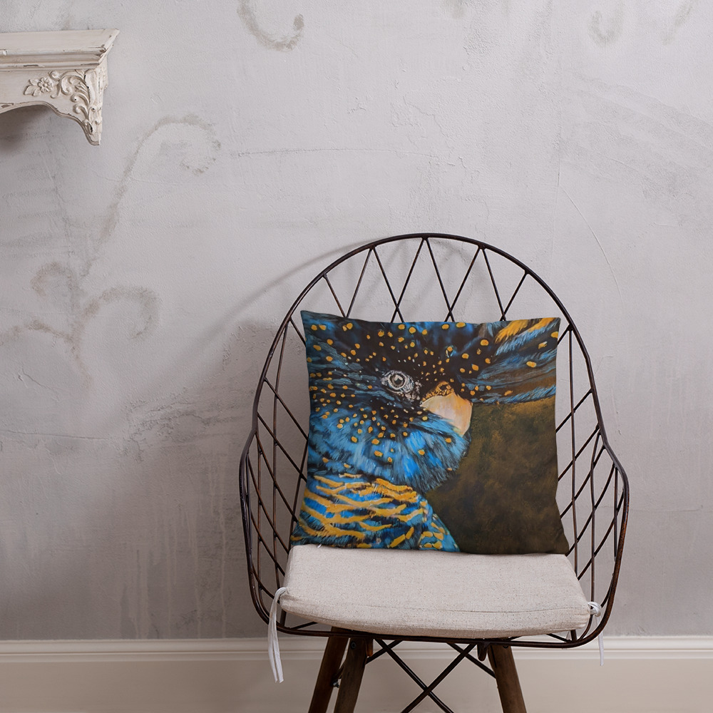Blue Cockatiel Pillow