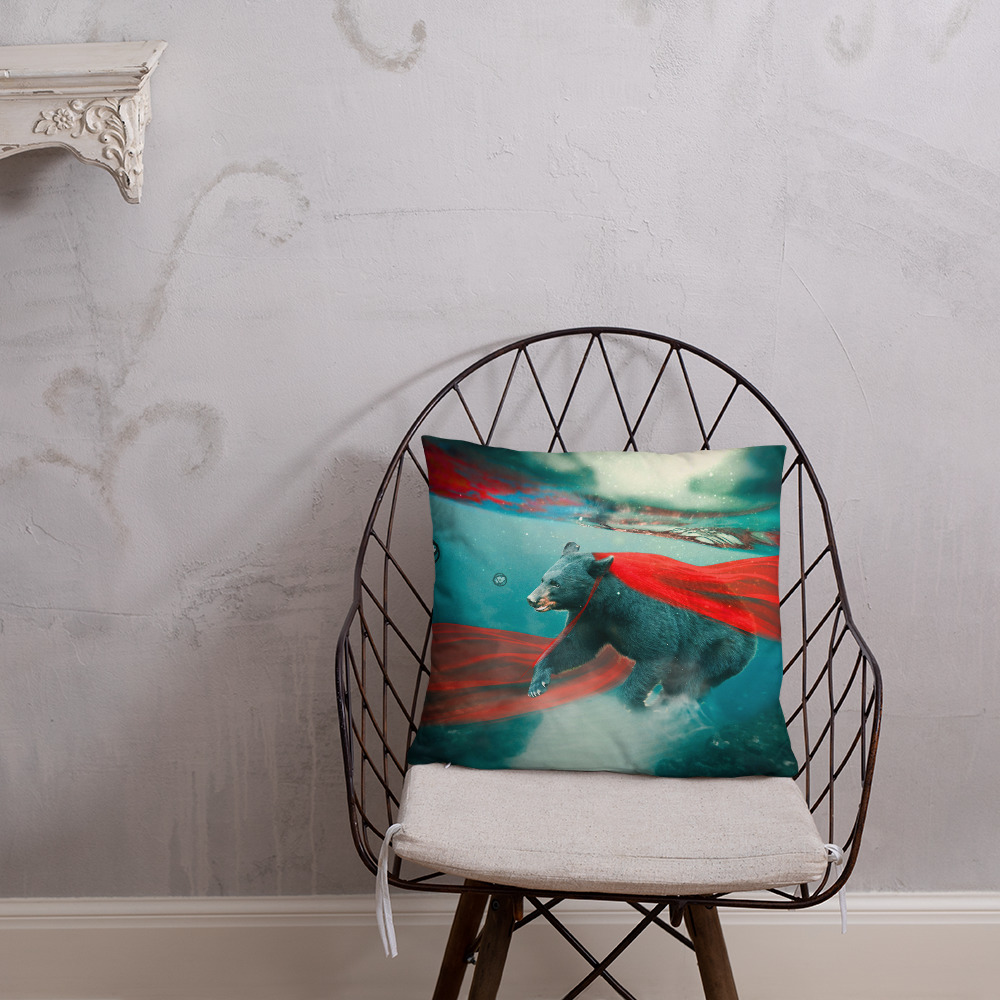 Aqua Bear Pillow