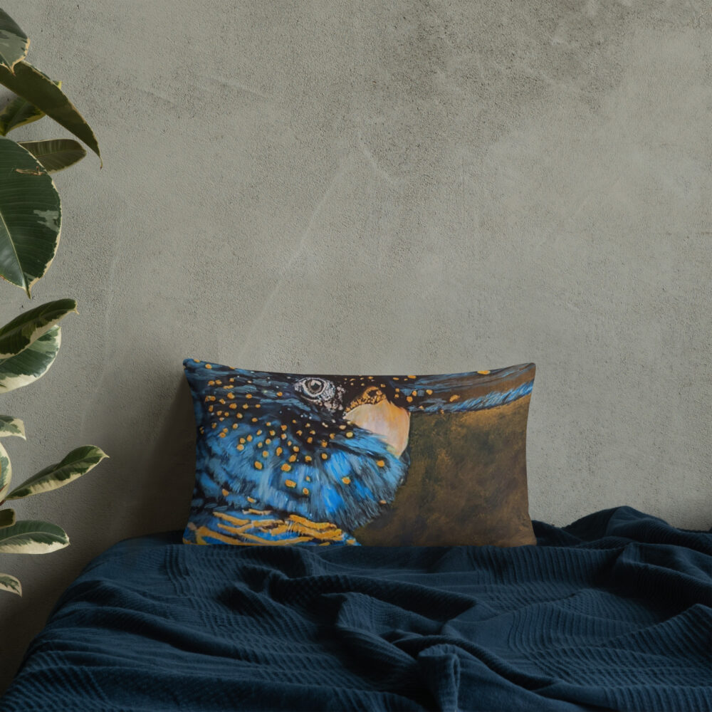 Blue Cockatiel Pillow