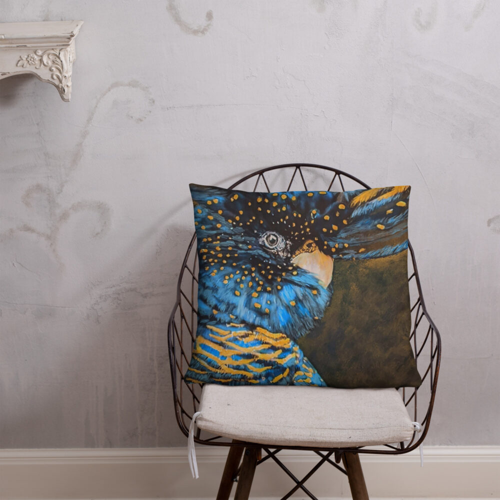 Blue Cockatiel Pillow