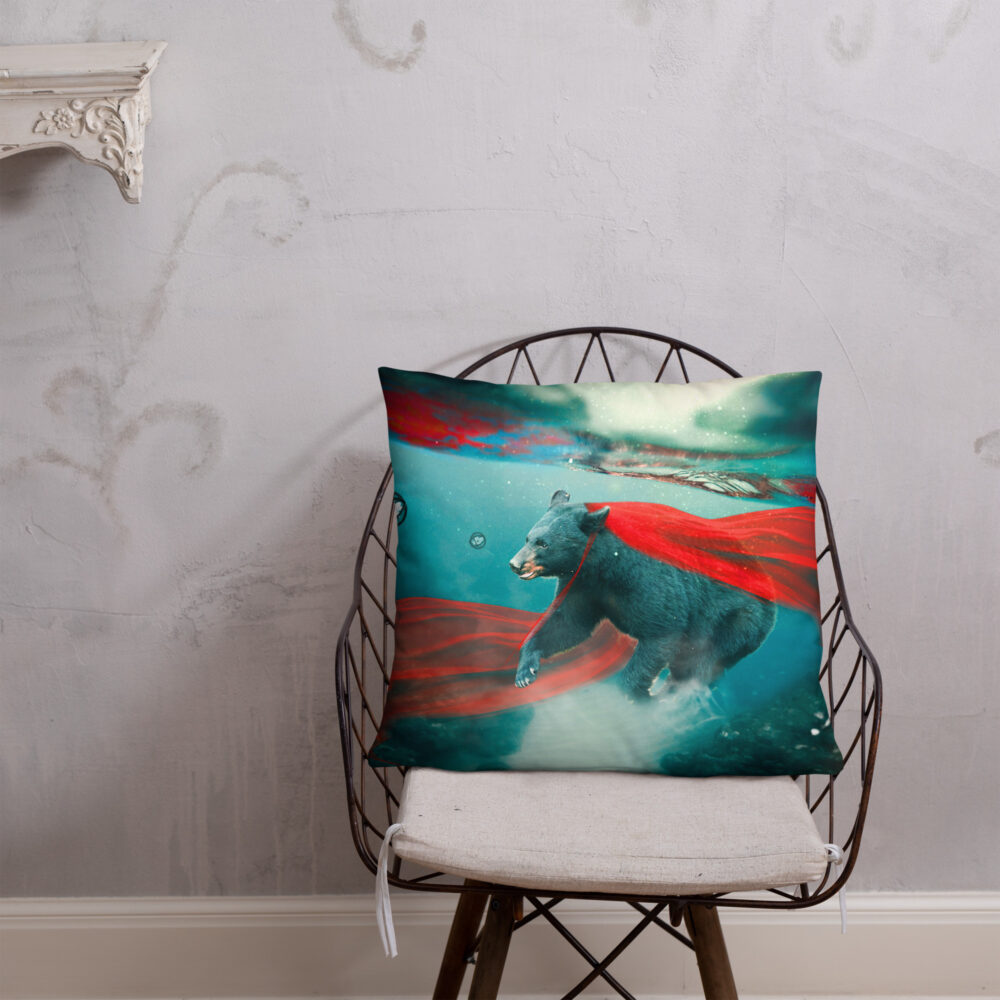 Aqua Bear Pillow