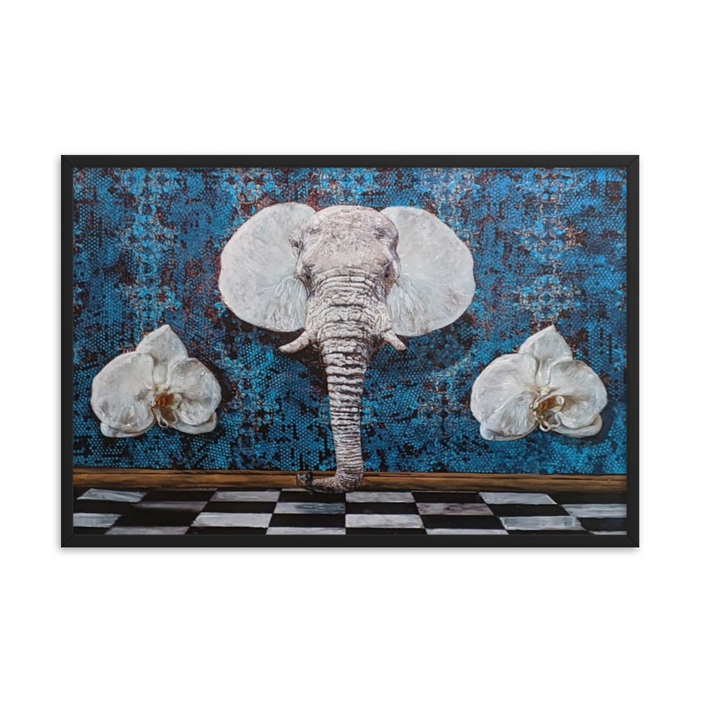 Four Orchids (Blue) - Framed Print  custom orders accepted